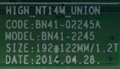 MAIN PARA SMART TV SAMSUNG / NUMERO DE PARTE BN94-08018E / BN41-02245A / BN41-02245A / MODELO UN65H6203BFXZA IH01 - Imagen 2